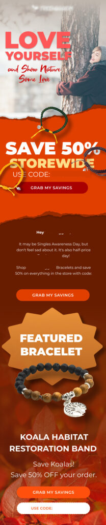Single Awareness Day email campaign 2023