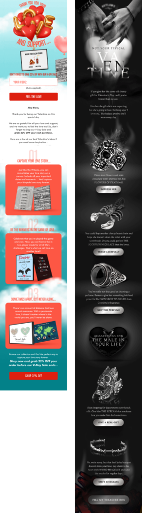 email campaign gift guide for couples